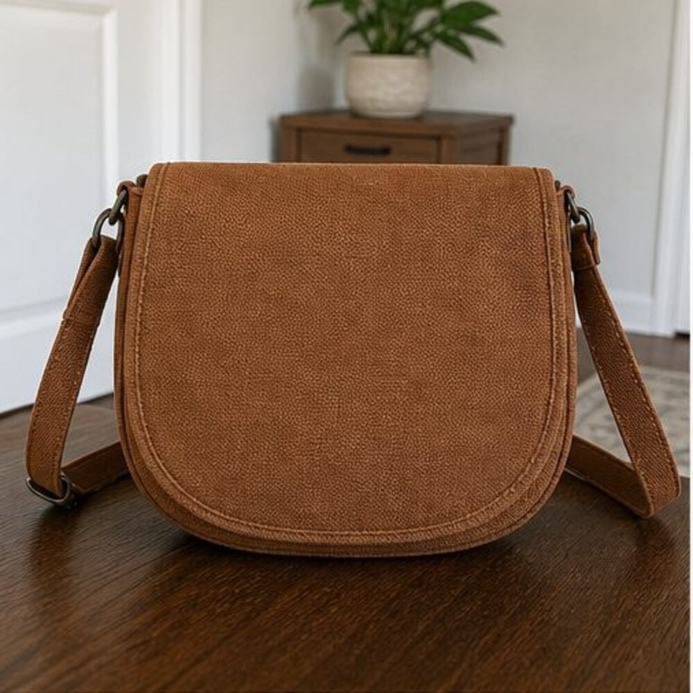 Mauve Woven Crossbody Bag
